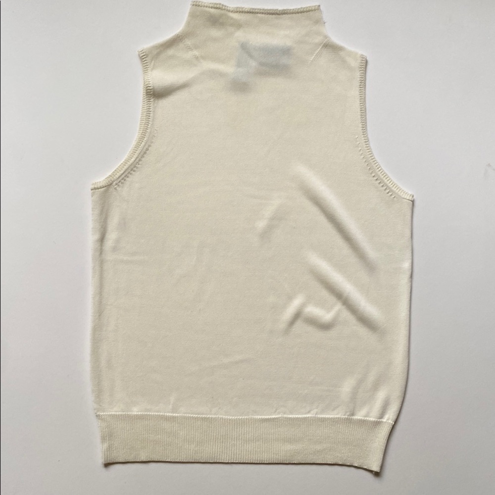 Nicole Farhi White Sleeveless Sweater Top